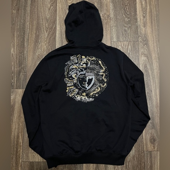 2018 Versace Crystal Medusa Logo Zip Up Hoodie